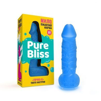 Мыло в форме пениса Pure Bliss BIG Dark Blue, крафтовое мыло-член, натуральное