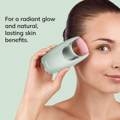 Ролер-масажер для обличчя з рожевим кварцом GESKE SmartAppGuided Rose Quartz Roller 5in1 green