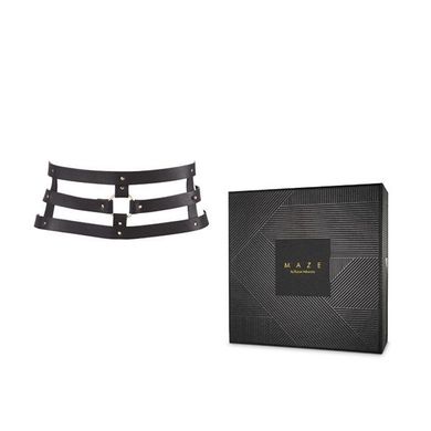 Портупея-пояс Bijoux Indiscrets MAZE - Wide Belt and Restraints Black, екошкіра, Черный