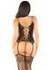 Комплект Leg Avenue Cami Garter with Stockings and String One Size, Black