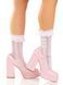 Носочки ажурные Leg Avenue Mini Bow Lace Anklet, белые, с рюшами, декор &mdash; бантики