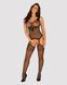 Бодистокинг Obsessive Bodystocking G323 S/M/L black, рисунок пчелы и бабочки