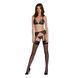 Комплект з відкритим доступом Passion DELIENA SET S/M black, ліф, стрінги, пояс для панчіх