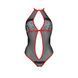 Сітчасте боді з мереживом на грудях Passion SATARA BODY L/XL red