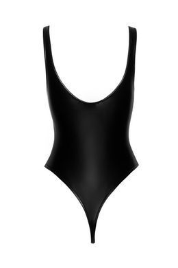 Боди с мокрым эффектом Noir Handmade F244 Powerwetlook body with high cut bottom hem, XL