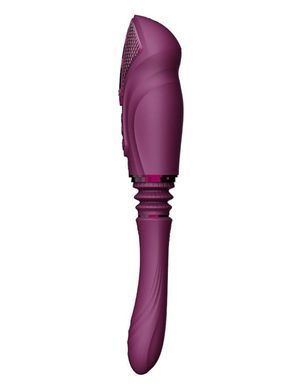 Компактная смарт секс-машина Zalo &ndash; Sesh Velvet Purple, 2 насадки, пульт ДУ, кристалл Swarovski