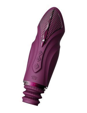 Компактная смарт секс-машина Zalo &ndash; Sesh Velvet Purple, 2 насадки, пульт ДУ, кристалл Swarovski