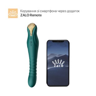 Смартвибратор-пульсатор Zalo — King Turquoise Green, кристалл Swarovski