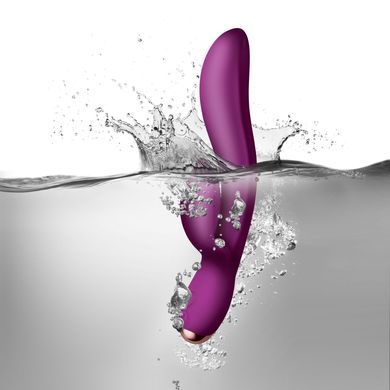 Вибратор-кролик Rocks Off Regala Fuchsia для стимуляции точки А, 2 мощных мотора, LED-подсветка