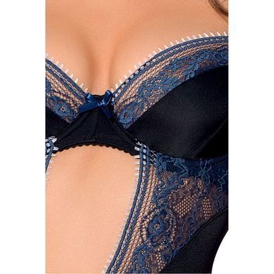 Корсет с пажами GISELE CORSET black XXL/XXXL - Passion Exclusive, трусики