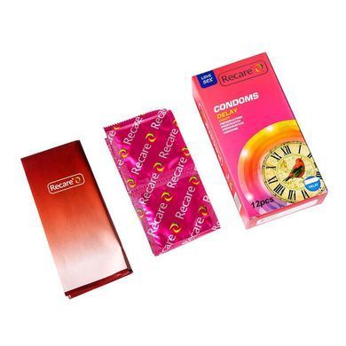 Презервативы Recare Delay Candy Condoms 12 шт, пролонгирующий эффект, конфетный аромат
