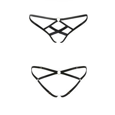 Трусики из стреп Passion Exclusive NICKY THONG XXL/XXXL, black