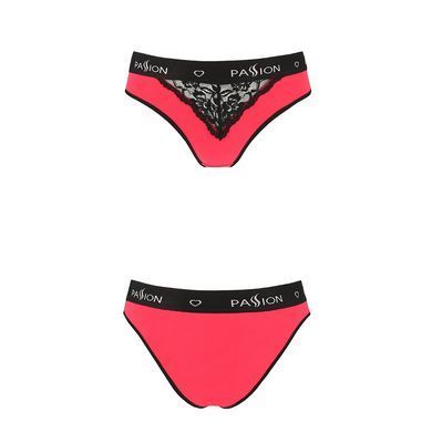 Трусики з широкою гумкою і мереживом Passion PS001 PANTIES XL, red-black