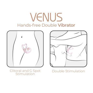 Смарт-вібратор для пар Adrien Lastic Venus + APP, подвійний, можна носити під одягом, 10 режимів