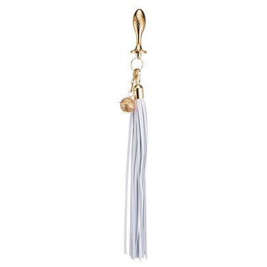 Металлическая анальная пробка Хвост пони LOCKINK SEVANDA White Pony-Tail Anal Pear-shape Plug