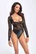 Боді Noir Handmade F296 Psyche bodysuit of lace and wetlook - M