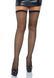 Чулки-сетка со швом сзади Leg Avenue Bow back seam thigh highs One size Black, атласный бант