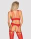 Бодистокинг Obsessive Bodystocking G313 S/M/L red, шнуровка, геометрический декор