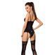 Корсет с пажами GISELE CORSET black XXL/XXXL - Passion Exclusive, трусики