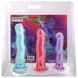 Набір фалоімітаторів Doc Johnson Crystal Jellies - Dong Starter Set - Purple, Pink, Green
