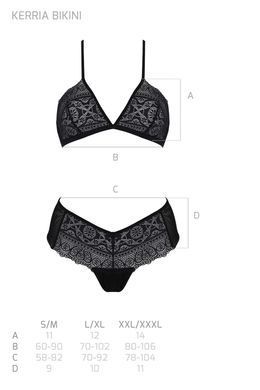 Комплект Passion KERRIA BIKINI black, S/M, бралетт и трусики-бикини