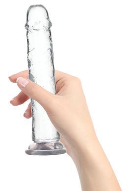 Прозрачный фаллоимитатор на присоске ADDICTION Vertical Dong 9&Prime;, вибропуля в подарок
