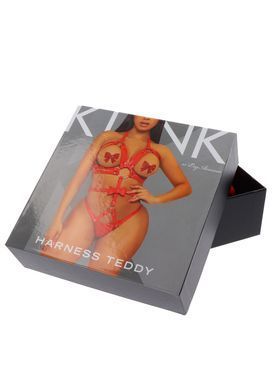 Портупея-тедди из ремней Leg Avenue Studded O-ring harness teddy L Red, экокожа