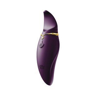 Вибратор 2в1 с язычком Zalo &mdash; Hero Twilight Purple, кристалл Swarovski