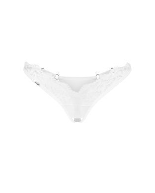 Трусики-стрінги з мереживом Obsessive Arrowel White crotchless thong L/XL