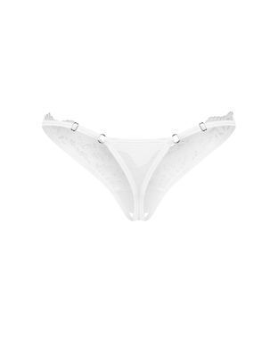 Трусики-стрінги з мереживом Obsessive Arrowel White crotchless thong L/XL