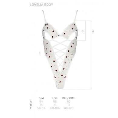Эротическое боди с рисунком Passion LOVELIA BODY XXL/XXXL, white