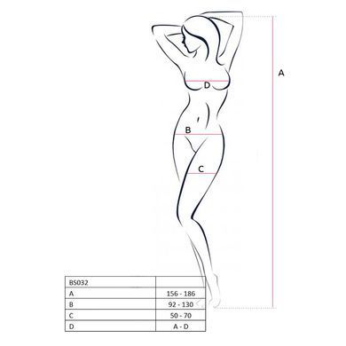 Бодістокінг Passion BS032 white, комбінезон, топ і велика сітка