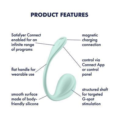 Смарт-виброяйцо Satisfyer Smooth Petal Connect App Mint