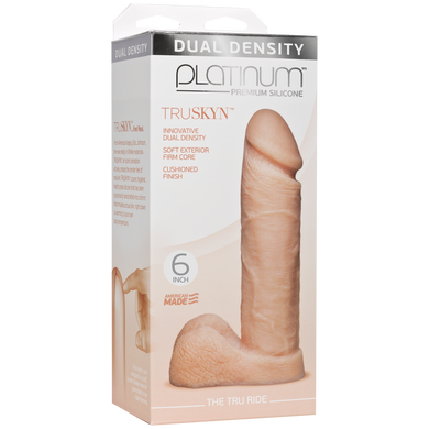 Фалоімітатор Doc Johnson Platinum TRUSKYN - The Tru Ride 6 Inch, діаметр 4,3 см, двошаровий силікон