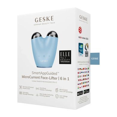 Мікрострумовий підтягувач шкіри обличчя GESKE MicroCurrent Face-Lifter 6в1 aquamarine