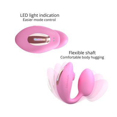 Виброяйцо с вакуумной клиторальной стимуляцией Love To Love Wonderlover PINK PASSION