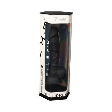 Фалоімітатор SilexD Johnny Black (MODEL 1 size 7in), двошаровий, силікон + Silexpan, діаметр 3,8см
