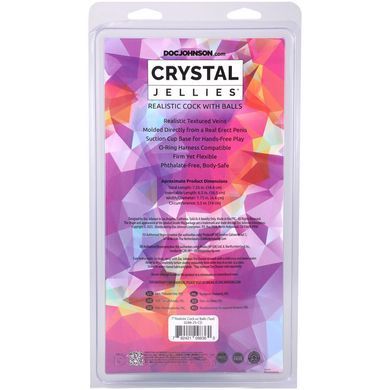 Фаллоимитатор Doc Johnson Crystal Jellies - 7 Inch Realistic Cock with Balls - Teal