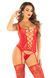 Комплект Leg Avenue Cami Garter with Stockings and String One Size, Red