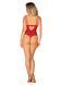 Боди с доступом Obsessive Ingridia crotchless teddy XS/S, красное, открытая грудь