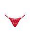 Мереживні стрінги Obsessive Lacelove thong XL/2XL Red, низька посадка