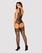Бодистокинг Obsessive Bodystocking G323 XL/XXL black, рисунок пчелы и бабочки