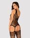 Бодистокинг Obsessive Bodystocking G323 XL/XXL black, рисунок пчелы и бабочки