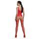 Бодистокинг Passion ECO BS007 red, с доступом, силуэтный рисунок, имитация подвязок