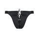 Чоловічі сліпи на шнурівці Passion 044 SLIP BEN S/M Black, екошкіра, люверси