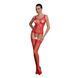 Бодистокинг Passion ECO BS007 red, с доступом, силуэтный рисунок, имитация подвязок