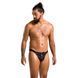 Чоловічі сліпи на шнурівці Passion 044 SLIP BEN S/M Black, екошкіра, люверси