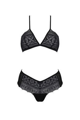 Комплект Passion KERRIA BIKINI black, XXL/XXXL, бралетт и трусики-бикини