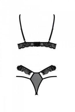 Эротический комплект Passion DOLLY SET, S/M, black, с открытыми чашками