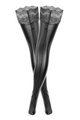 Чулки с мокрым эффектом Noir Handmade F135 Powerwetlook stockings, XXL, без мысков